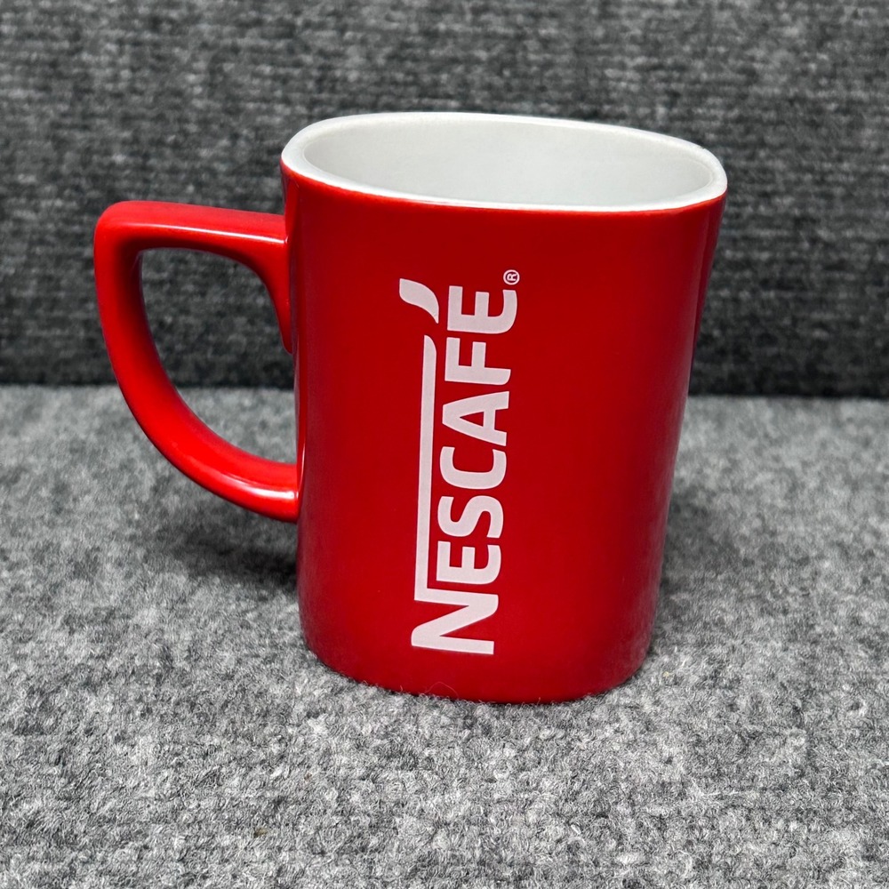 Nescafe Red Coffee Mug Ceramic Tea Cup White Logo Collectible Kitchenware